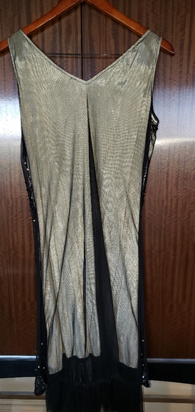 Beaded neck sheer layered dress flapper - Picture 7 of 11